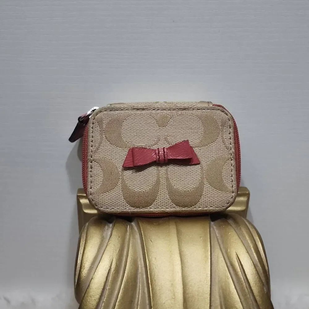 Coach signature canvas pill case with free matching wallet